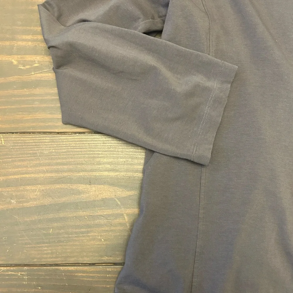 EILEEN FISHER Jacket L Organic Cotton Jersey Longline Hoodie Full Zip‎ Gray USA